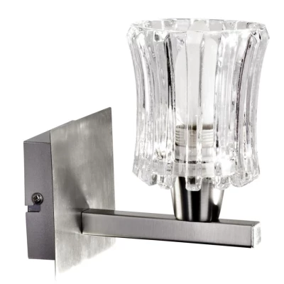 Nástěnné moderní osvětlení IBIZA - 1xE14, 40W, stříbrné / čiré