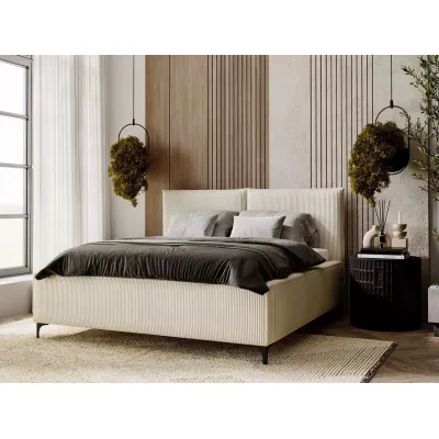 VÝPRODEJ - Čalouněná manželská postel 180x200 SKUMA - špinavá bílá