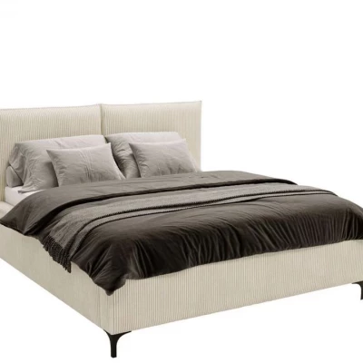 VÝPRODEJ - Čalouněná manželská postel 180x200 SKUMA - špinavá bílá