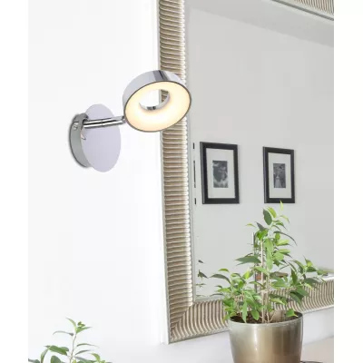 LED nástěnná lampa na čtení ISLA - 1x4W, 3000K (teplá bílá), chromovaná