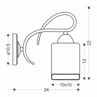 Nástěnné moderní osvětlení ITALO - 1xE27, 40W, chromované / stříbrné