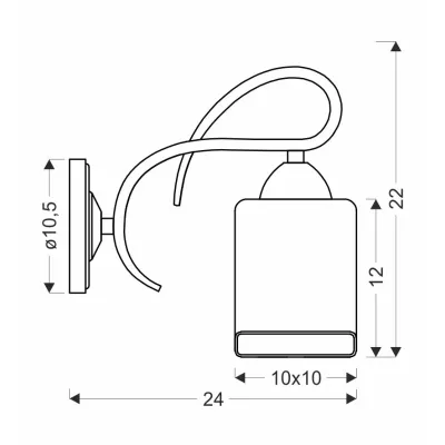 Nástěnné moderní osvětlení ITALO - 1xE27, 40W, chromované / stříbrné