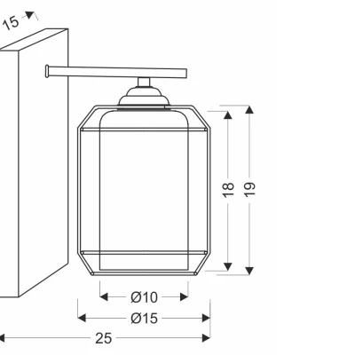 Nástěnná lampa JONERA 1 - 1xE27, 40W, černá / kouřové sklo