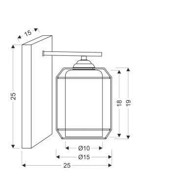Nástěnná lampa JONERA 1 - 1xE27, 40W, černá / kouřové sklo