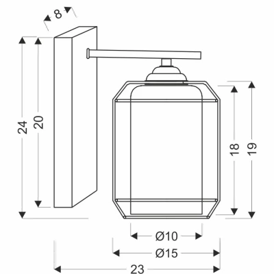 Nástěnná lampa JONERA 2 - 1xE27, 40W, černá / kouřové sklo