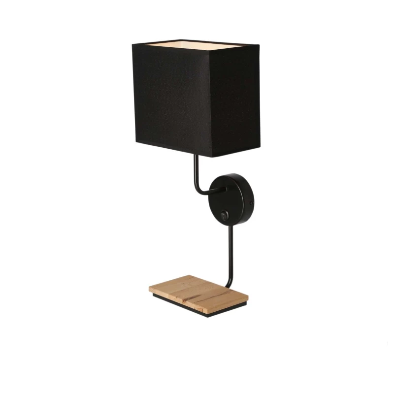 Nástěnná lampa s poličkou KETO - 1xE14, 40W, černá