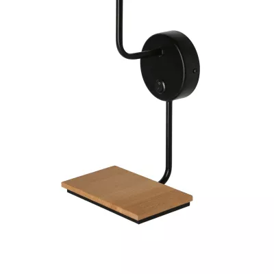 Nástěnná lampa s poličkou KETO - 1xE14, 40W, černá