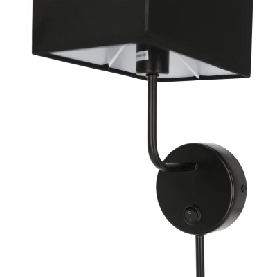 Nástěnná lampa s poličkou KETO - 1xE14, 40W, černá