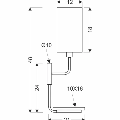 Nástěnná lampa s poličkou KETO - 1xE14, 40W, černá