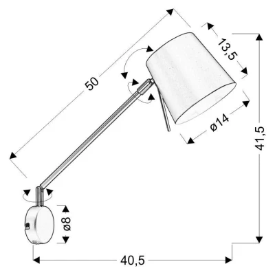 Flexibilní nástěnná lampa KILLY - 1xE27, 40W, matná černá