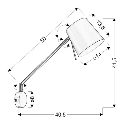 Flexibilní nástěnná lampa KILLY - 1xE27, 40W, matná černá