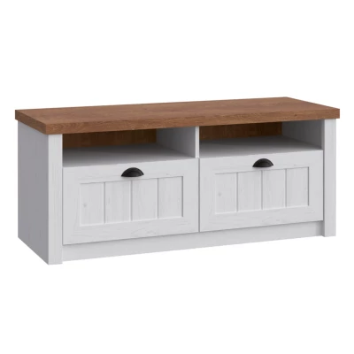 VÝPRODEJ - Sedací botník MARIONA - borovice andersen / dub lefkas