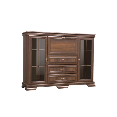 VÝPRODEJ - Prosklená komoda s mini barem GREGORIA - samoa king