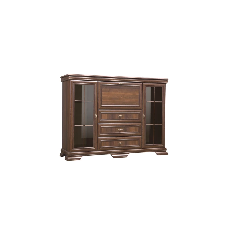 VÝPRODEJ - Prosklená komoda s mini barem GREGORIA - samoa king