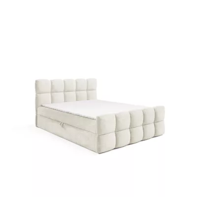 VÝPRODEJ - Kontinentální postel 140x200 ISEMBARD - smetanová + topper