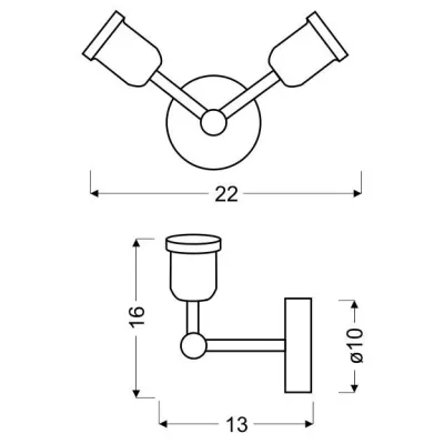 Nástěnné svítidlo KIRIMU - 2xE27, 60W, černé
