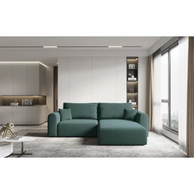 VÝPRODEJ - Rohová rozkládací sedací souprava ESTEL 1 - petrolejová, pravý roh