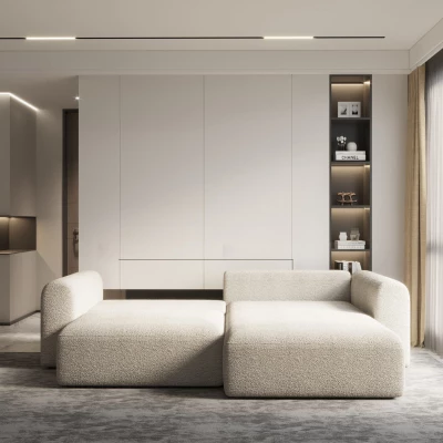 VÝPRODEJ - Rohová rozkládací sedací souprava ESTEL 1 - tmavě šedá, levý roh