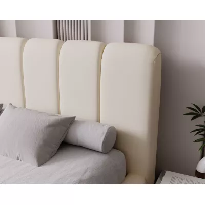 VÝPRODEJ - Čalouněná postel 160x200 FATUMATA 1 s úložným prostorem - krémová
