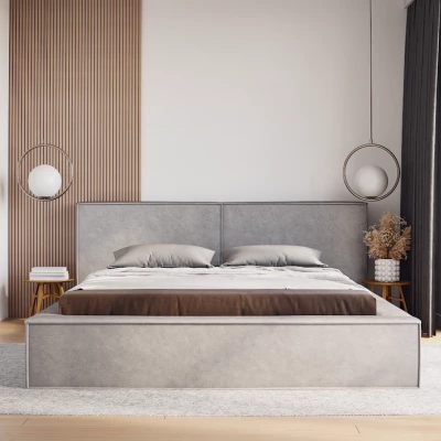 VÝPRODEJ - Manželská čalouněná postel 180x200 TELMA 1 - šedá