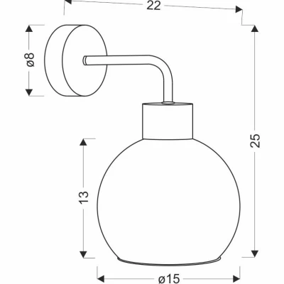 Moderní nástěnné osvětlení LADY - 1xE27, 40W, černé / kouřové sklo