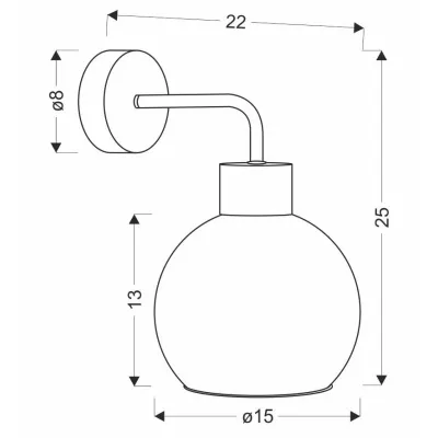 Moderní nástěnné osvětlení LADY - 1xE27, 40W, černé / kouřové sklo
