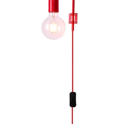 Nástěnné osvětlení s vypínačem LAREN - 1xE27, 40W, červené