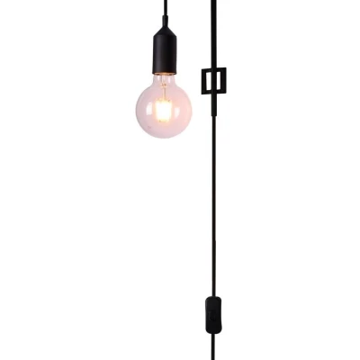 Nástěnné osvětlení s vypínačem LAREN - 1xE27, 40W, černé