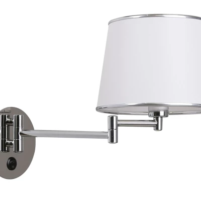 Čtecí lampa s ramenem LAWA - 1xE14, 40W, chromovaná / bílá