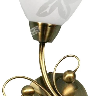 Nástěnné rustikální osvětlení LEILA - 1xE14, 40W, patina / bílé