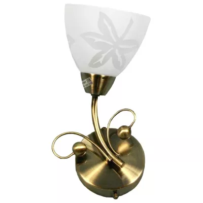 Nástěnné rustikální osvětlení LEILA - 1xE14, 40W, patina / bílé