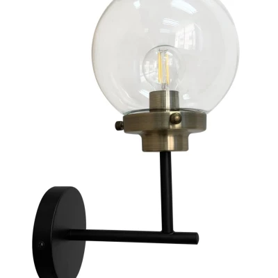 Industriální nástěnná lampa LENS - 1xE14, 40W, patina / černá