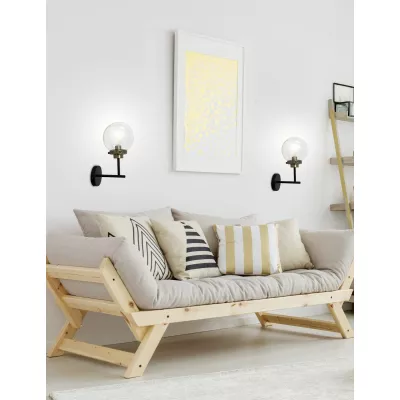 Industriální nástěnná lampa LENS - 1xE14, 40W, patina / černá