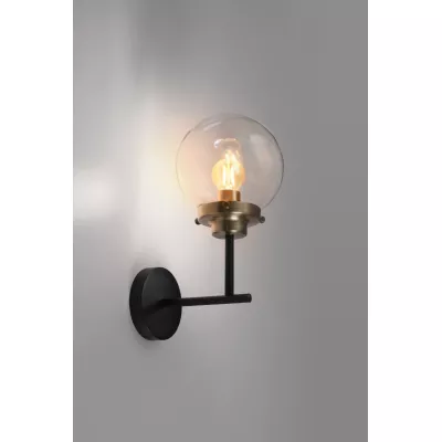 Industriální nástěnná lampa LENS - 1xE14, 40W, patina / černá