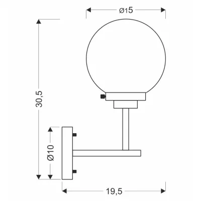 Industriální nástěnná lampa LENS - 1xE14, 40W, patina / černá