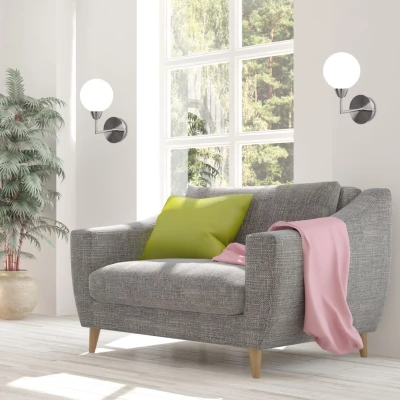 Nástěnné moderní svítidlo LOGOS - 1xG9, 25W, stříbrné / bílé