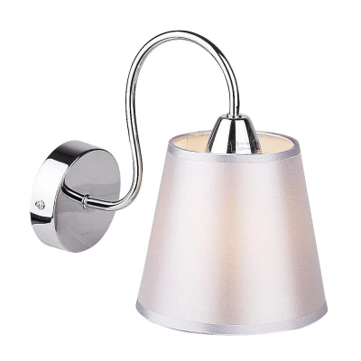 Moderní nástěnná lampa LUK - 1xE14, 40W, chromovaná / šedostříbrná
