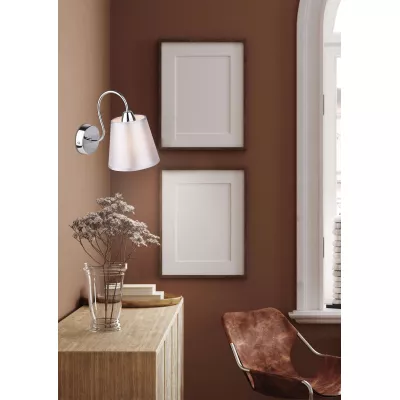 Moderní nástěnná lampa LUK - 1xE14, 40W, chromovaná / šedostříbrná