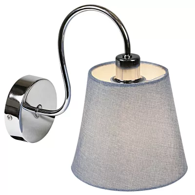 Moderní nástěnná lampa LUK - 1xE14, 40W, chromovaná / šedostříbrná