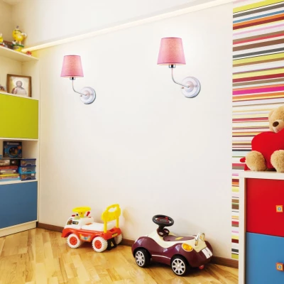 Moderní nástěnné osvětlení LUMINOR - 1xE14, 60W, bílé / růžové