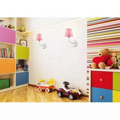 Moderní nástěnné osvětlení LUMINOR - 1xE14, 60W, bílé / růžové