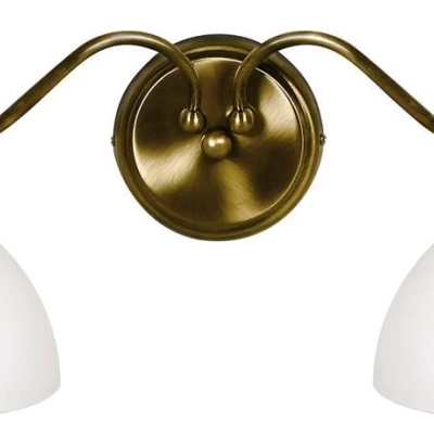 Nástěnné rustikální osvětlení MAESTRO - 2xE27, 60W, patina / bílé