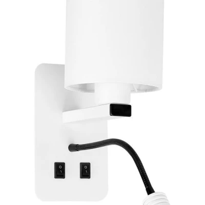 Nástěnné LED osvětlení se čtecím ramenem MAGNUM 3 - 1xE27, 40W + LED 3W, 3200K (teplá bílá), bílé