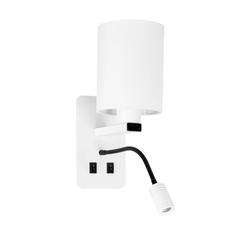 Nástěnné LED osvětlení se čtecím ramenem MAGNUM 3 - 1xE27, 40W + LED 3W, 3200K (teplá bílá), bílé