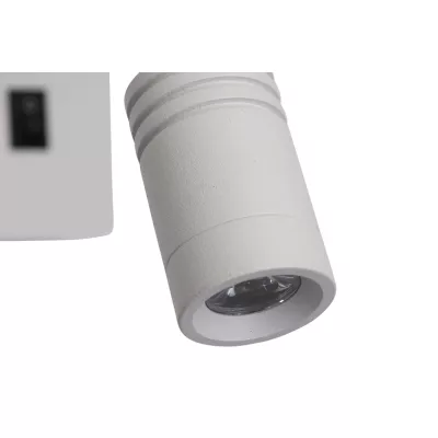 Nástěnné LED osvětlení se čtecím ramenem MAGNUM 3 - 1xE27, 40W + LED 3W, 3200K (teplá bílá), bílé