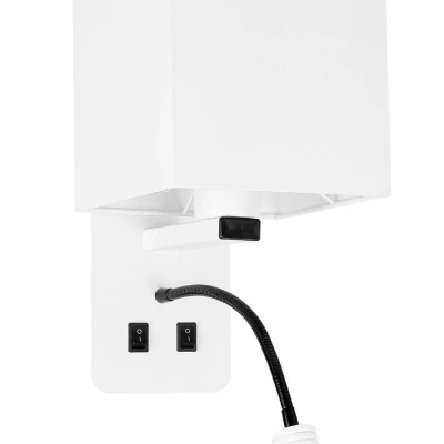 Nástěnné LED svítidlo se čtecím ramenem MAGNUM 2 - 1xE27, 40W + LED 3W, 3200K (teplá bílá), bílé