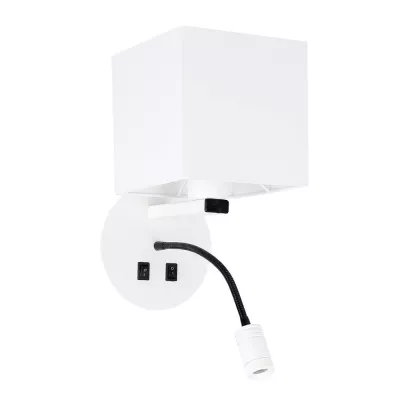 Nástěnné LED světlo se čtecím ramenem MAGNUM 1 - 1xE27, 40W + LED 3W, 3200K (teplá bílá), bílé