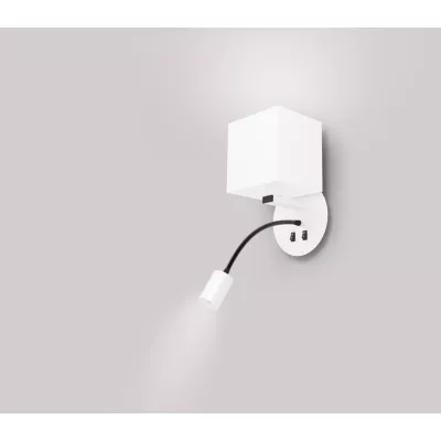 Nástěnné LED světlo se čtecím ramenem MAGNUM 1 - 1xE27, 40W + LED 3W, 3200K (teplá bílá), bílé