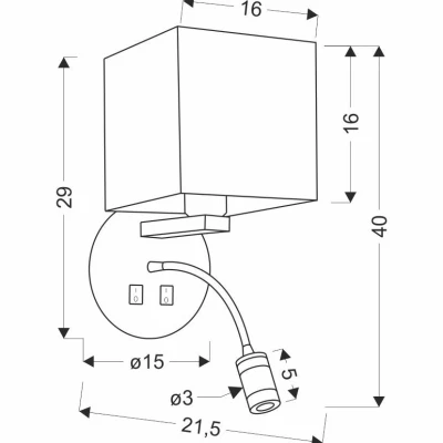 Nástěnné LED světlo se čtecím ramenem MAGNUM 1 - 1xE27, 40W + LED 3W, 3200K (teplá bílá), bílé
