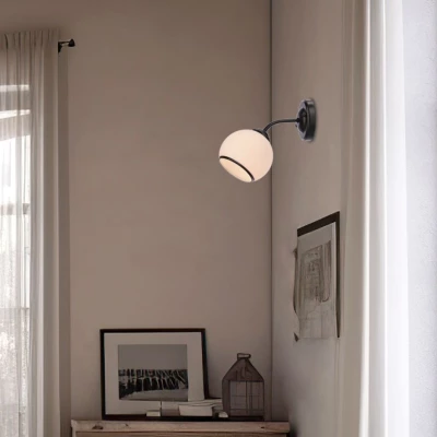 Moderní nástěnné svítidlo MARINEN - 1xE27, 40W, černé / bílé